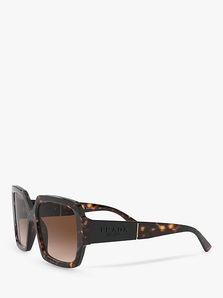 Prada  Oversized Monochrome Solglasögon SPR 21X Black Tortoise