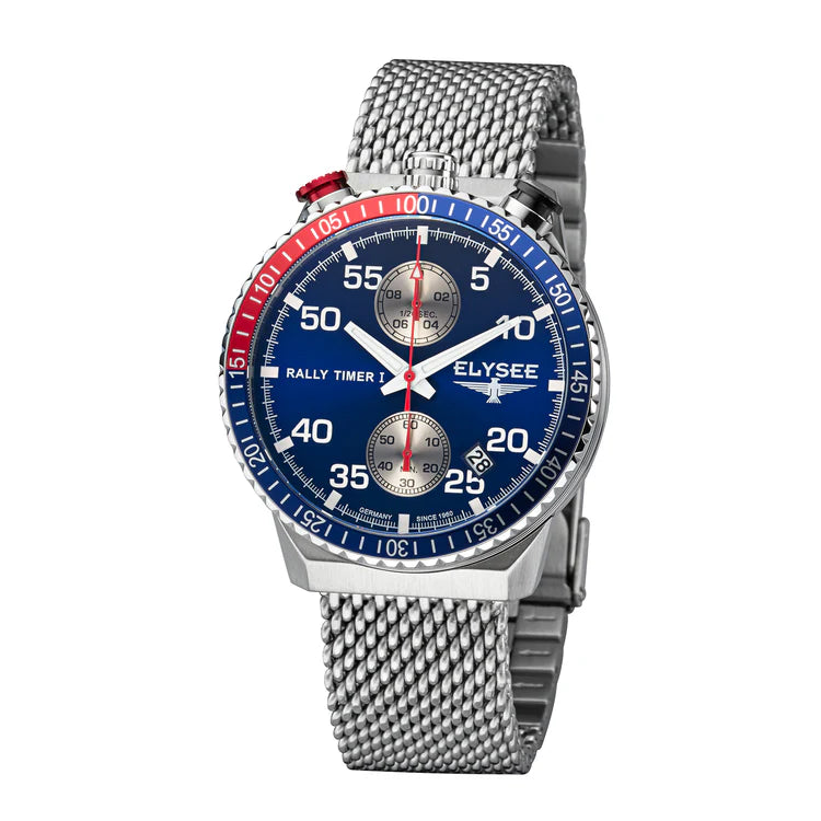 Elysee Rally Timer I - 80535 sapphire coated , 44mm , quartz , STAINLESS STEE