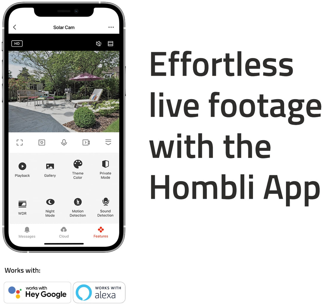 Hombli Smart Solar Cam 2K Svart - Helt Ny