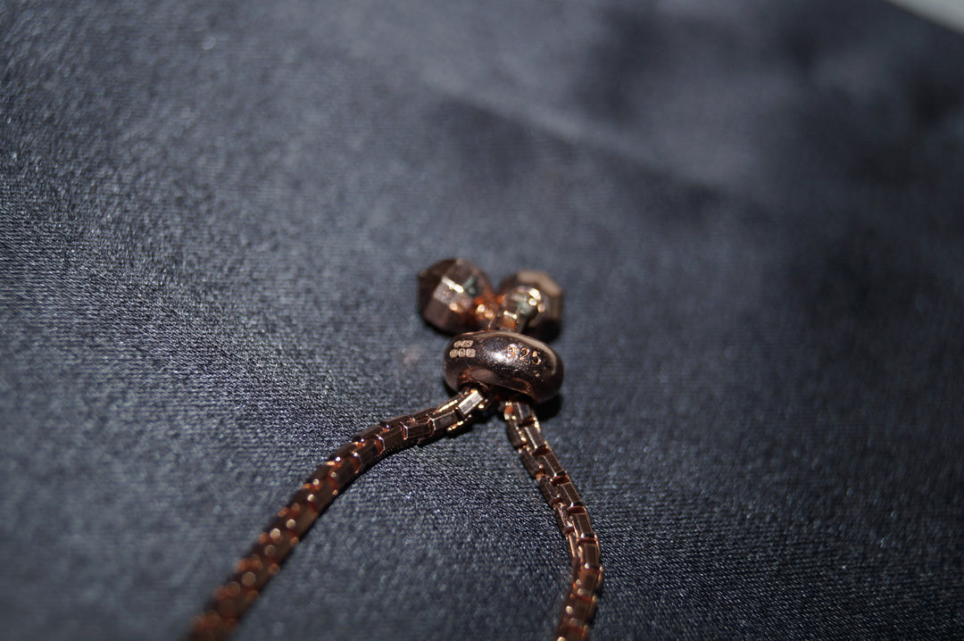 Aurora Rosé – Justerbart Armband i 925 Silver med Roséguldplätering och Klara Stenar – 10g