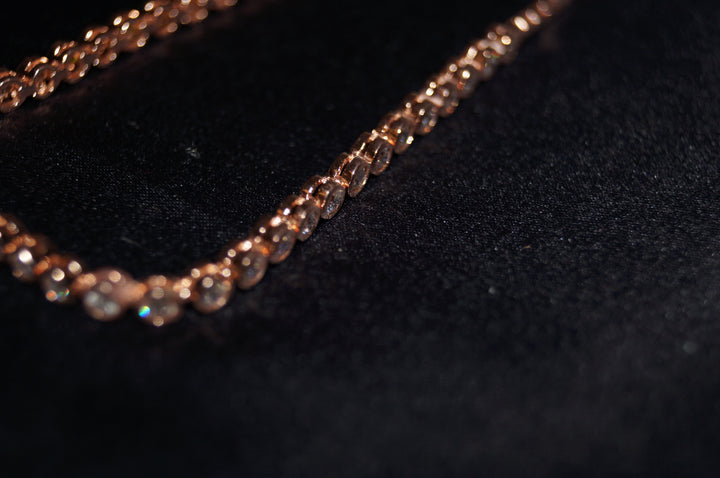 Aurora Rosé – Justerbart Armband i 925 Silver med Roséguldplätering och Klara Stenar – 10g