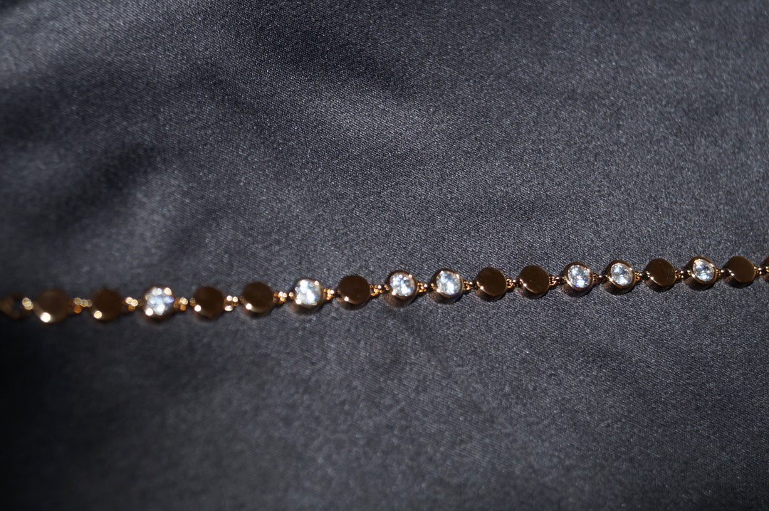 Rose Gold Elegance – Exklusivt Roséguldspläterat 925 Silverarmband med Glittrande Stenar – 8,46g