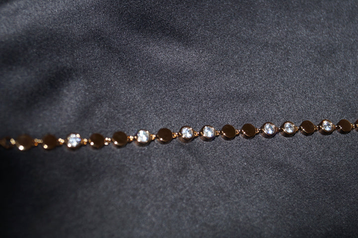 Rose Gold Elegance – Exklusivt Roséguldspläterat 925 Silverarmband med Glittrande Stenar – 8,46g