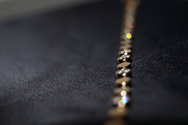 Rose Gold Elegance – Exklusivt Roséguldspläterat 925 Silverarmband med Glittrande Stenar – 8,46g