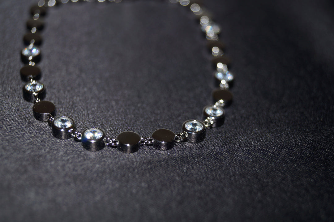 "Celeste" Halsband i Äkta Silver 925 med Klara Stenar