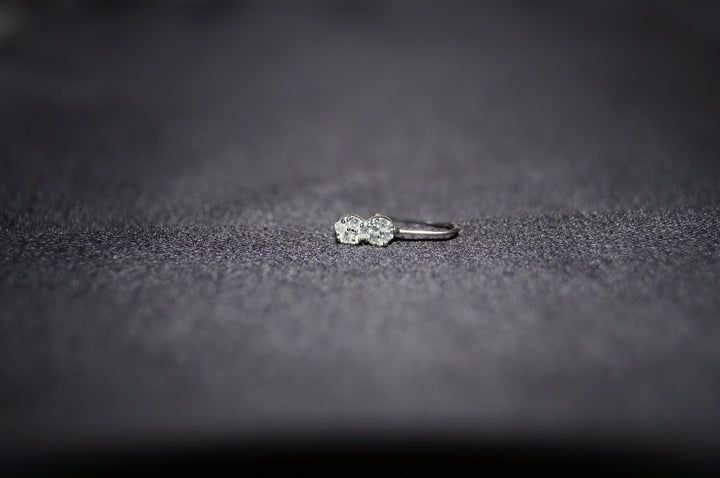 Twinkle Twin Silver Nose Ring - Elegant Näspiercing i 925 Silver med Två Klara Stenar