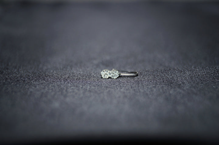 Twinkle Twin Silver Nose Ring - Elegant Näspiercing i 925 Silver med Två Klara Stenar