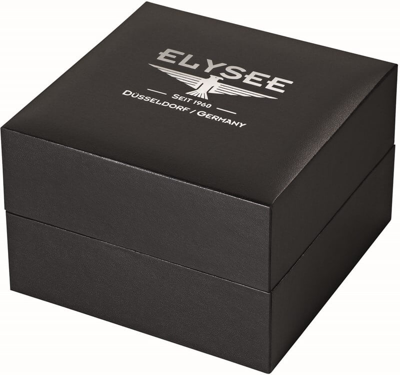 elysee black leather 18015 heritage 2 staiinless steel quartz
