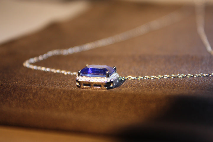 Silverhalsband med Naturlig Blå Sten – Äkta 925 Silver | 3,24 g