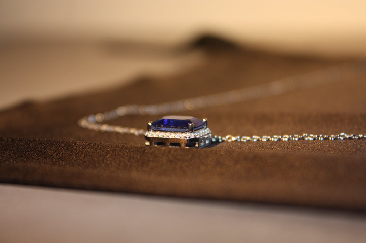 Silverhalsband med Naturlig Blå Sten – Äkta 925 Silver | 3,24 g