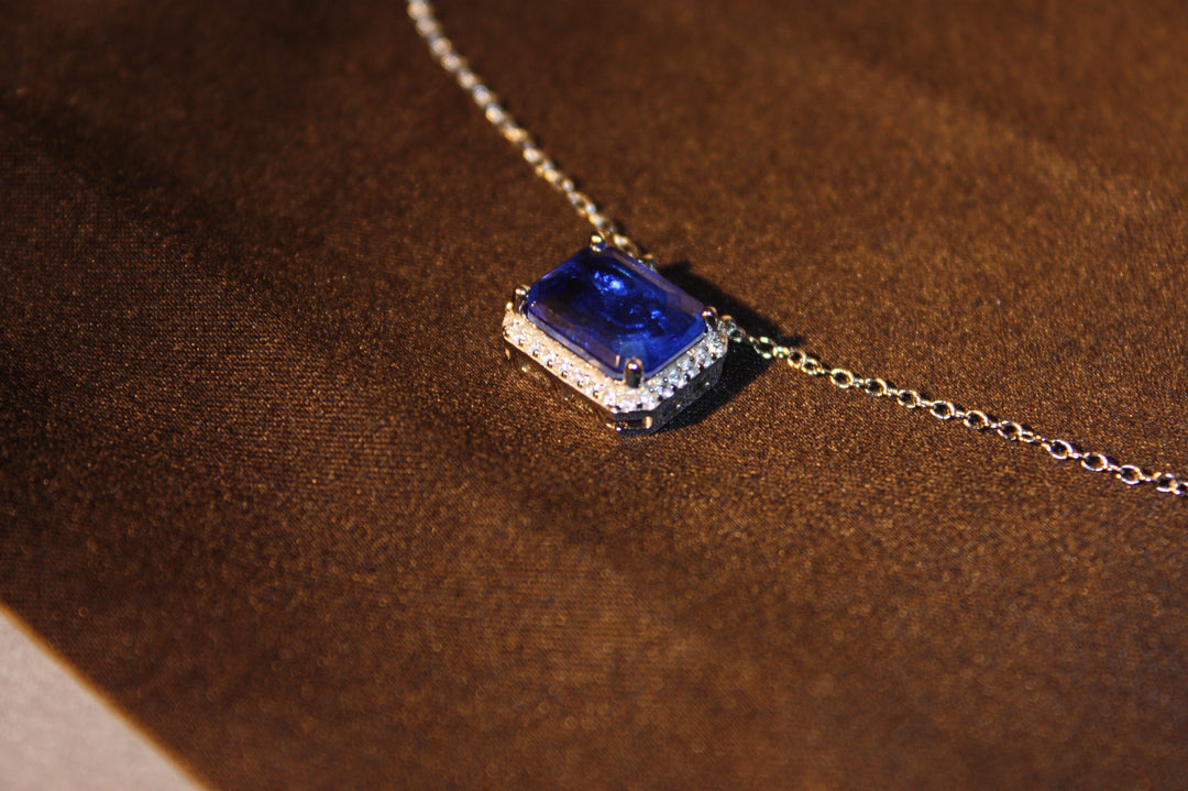 Silverhalsband med Naturlig Blå Sten – Äkta 925 Silver | 3,24 g