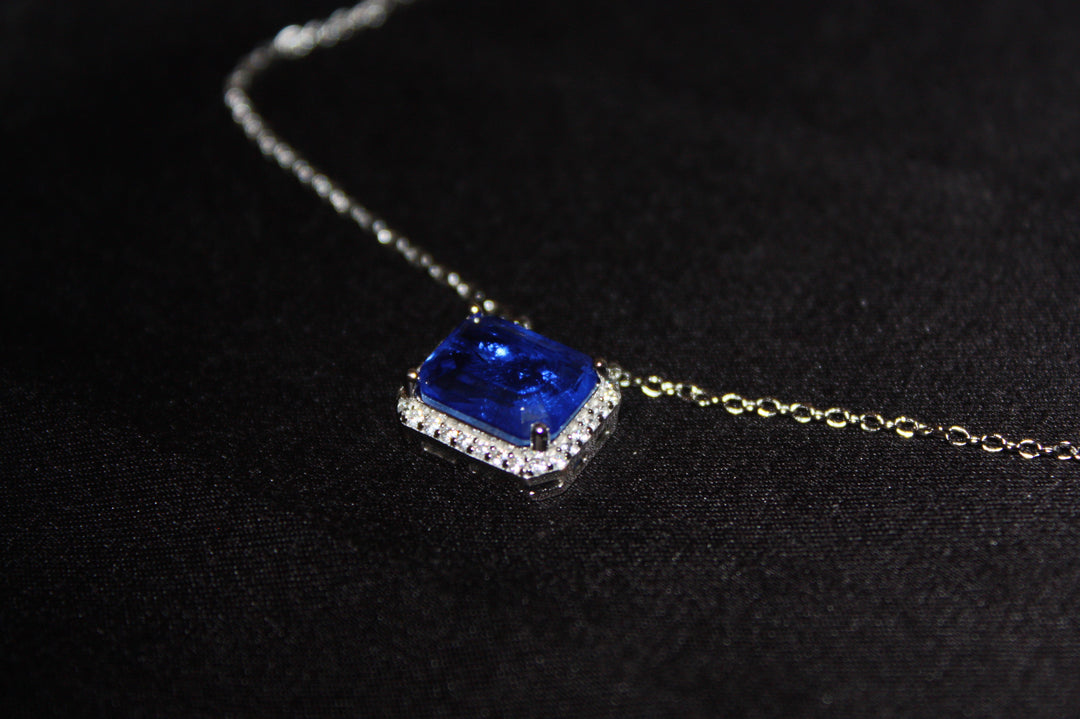 Silverhalsband med Naturlig Blå Sten – Äkta 925 Silver | 3,24 g