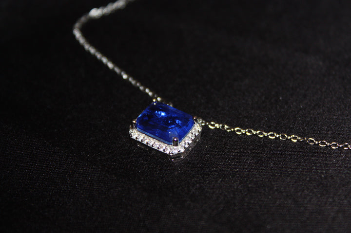 Silverhalsband med Naturlig Blå Sten – Äkta 925 Silver | 3,24 g