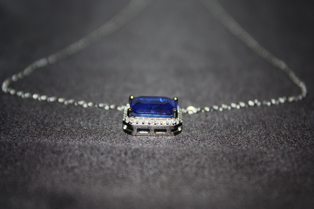 Silverhalsband med Naturlig Blå Sten – Äkta 925 Silver | 3,24 g