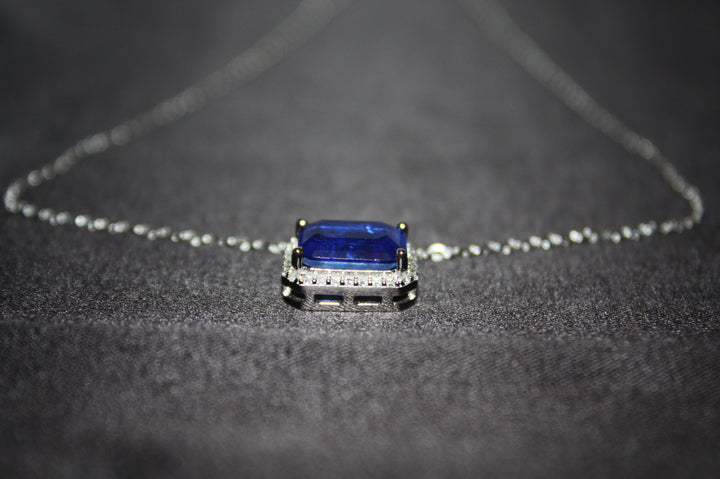 Silverhalsband med Naturlig Blå Sten – Äkta 925 Silver | 3,24 g