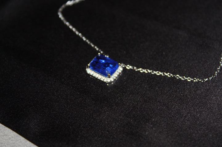 Silverhalsband med Naturlig Blå Sten – Äkta 925 Silver | 3,24 g