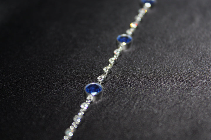 Blue Grace Elegant Armband i Äkta Silver med Blå Naturliga Stenar