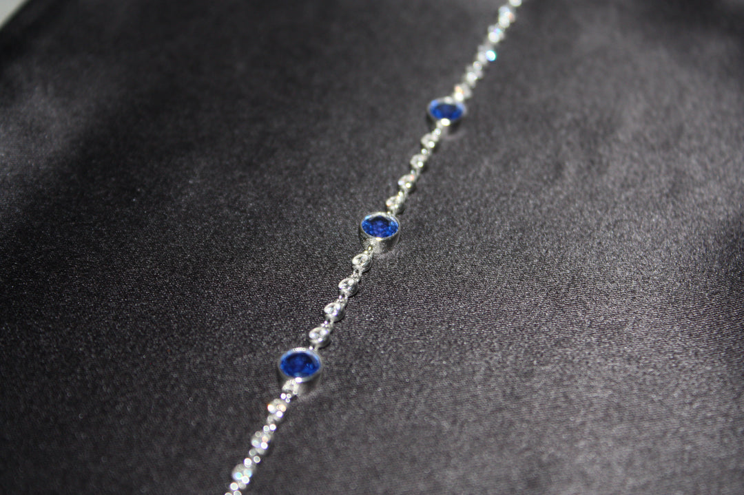 Blue Grace Elegant Armband i Äkta Silver med Blå Naturliga Stenar