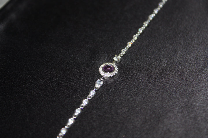 Amethyst Glow – Armband i silver med naturlig lila sten - 3,60g