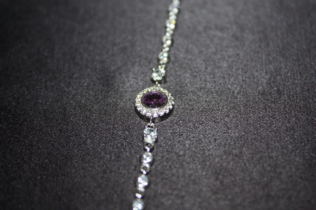 Amethyst Glow – Armband i silver med naturlig lila sten - 3,60g