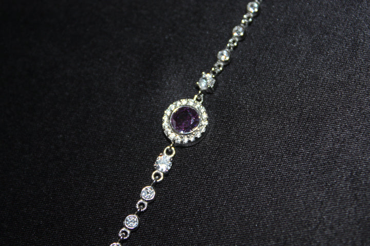 Amethyst Glow – Armband i silver med naturlig lila sten - 3,60g