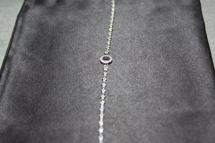 Amethyst Glow – Armband i silver med naturlig lila sten - 3,60g