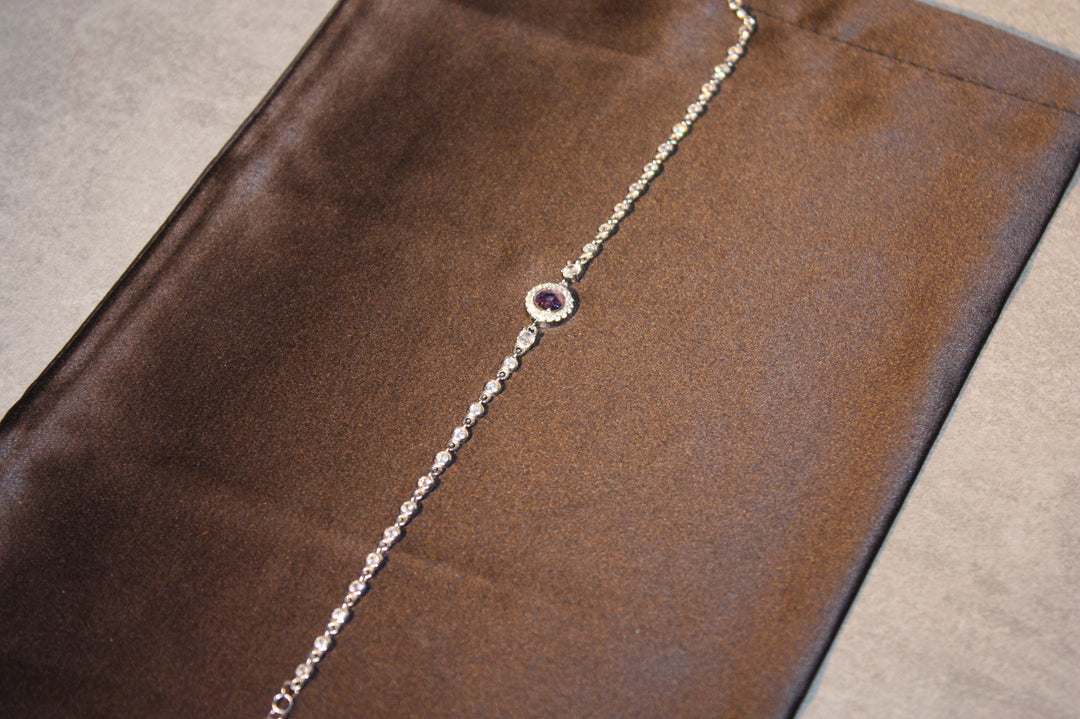 Amethyst Glow – Armband i silver med naturlig lila sten - 3,60g