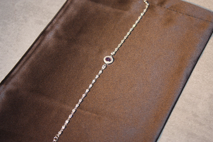 Amethyst Glow – Armband i silver med naturlig lila sten - 3,60g