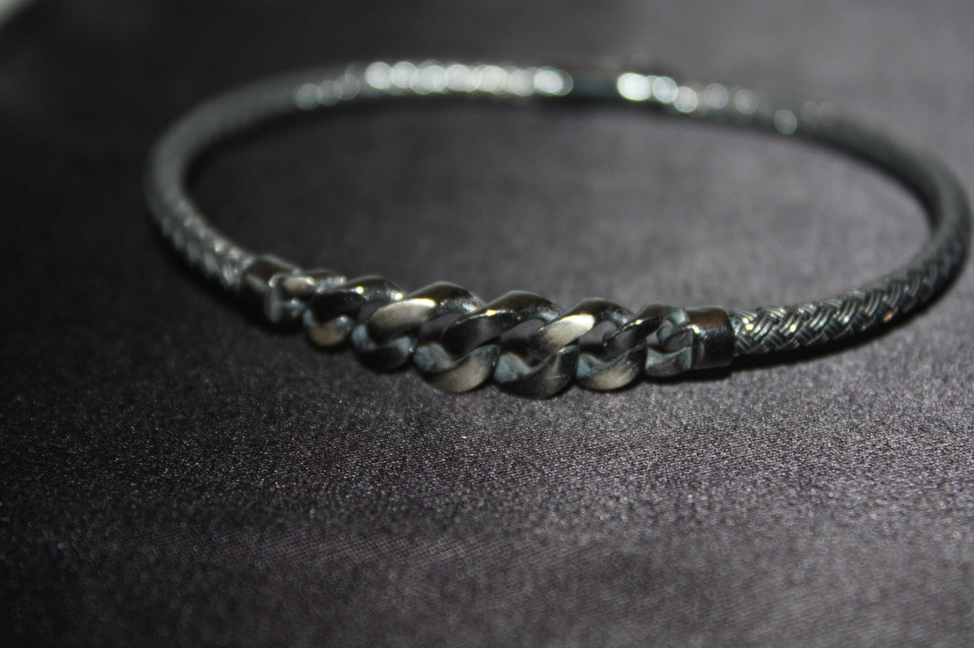 Silver Edge – Flätat Armband i Oxiderat 925 Silver - Vikt: 10,50g