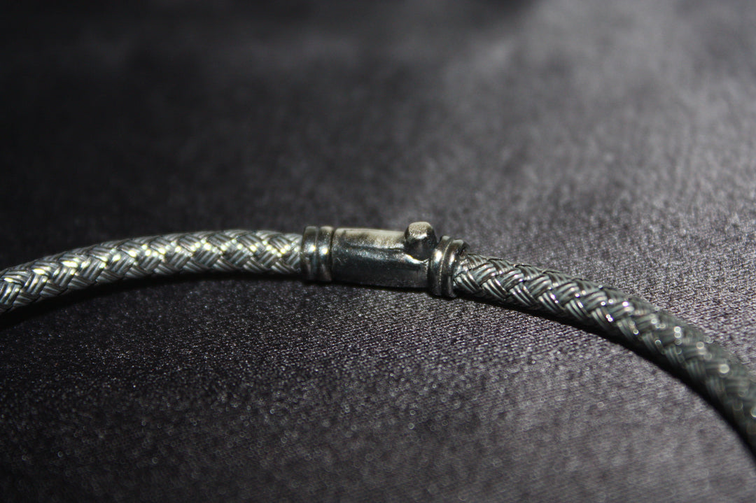 Silver Edge – Flätat Armband i Oxiderat 925 Silver - Vikt: 10,50g