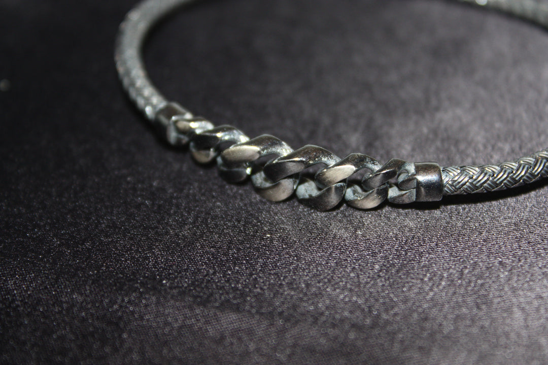 Silver Edge – Flätat Armband i Oxiderat 925 Silver - Vikt: 10,50g