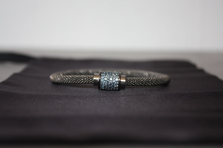 Midnight Ice - Lyxigt 925 Silverarmband med Blå Kristaller – 16g