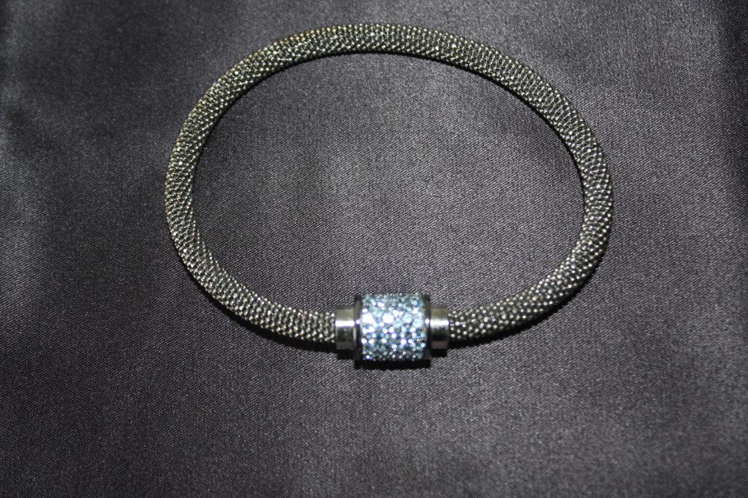 Midnight Ice - Lyxigt 925 Silverarmband med Blå Kristaller – 16g