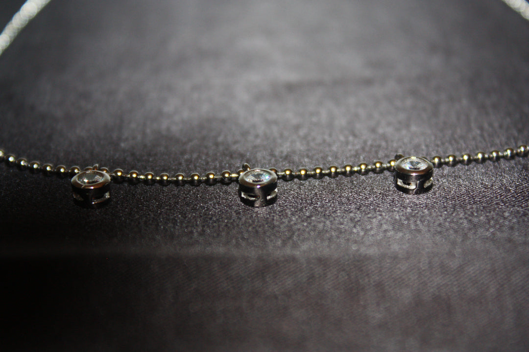 Celeste Sparkling Necklace - Elegant 925 Silverhalsband med Klara Stenar – 5,10g