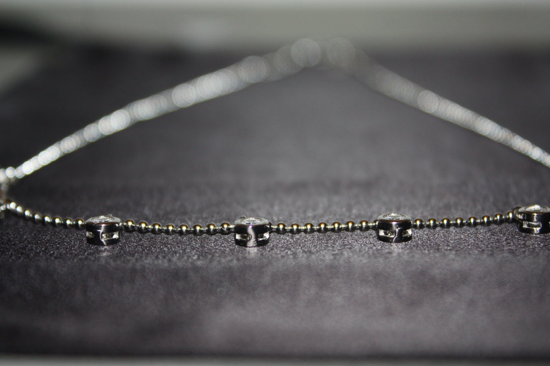 Celeste Sparkling Necklace - Elegant 925 Silverhalsband med Klara Stenar – 5,10g