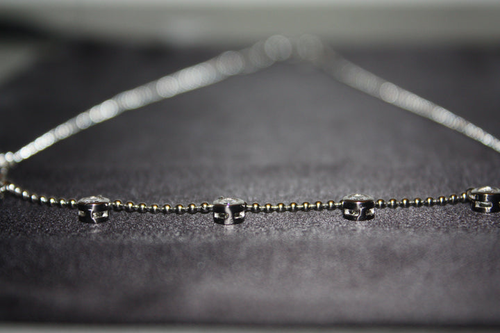 Celeste Sparkling Necklace - Elegant 925 Silverhalsband med Klara Stenar – 5,10g