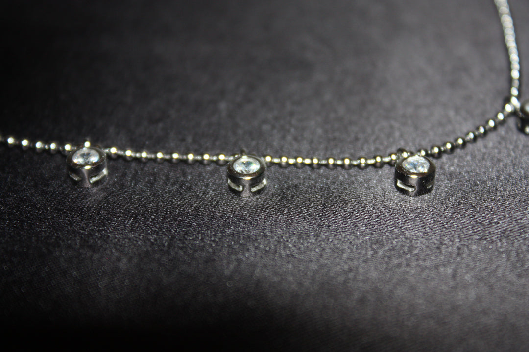 Celeste Sparkling Necklace - Elegant 925 Silverhalsband med Klara Stenar – 5,10g