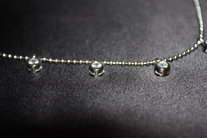 Celeste Sparkling Necklace - Elegant 925 Silverhalsband med Klara Stenar – 5,10g
