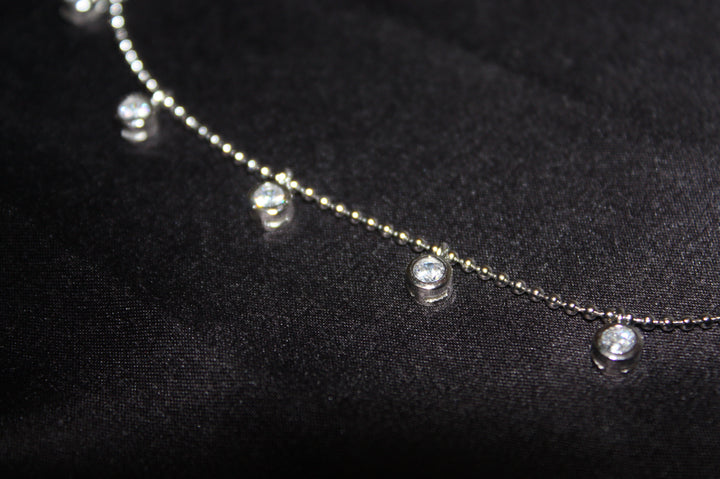 Celeste Sparkling Necklace - Elegant 925 Silverhalsband med Klara Stenar – 5,10g