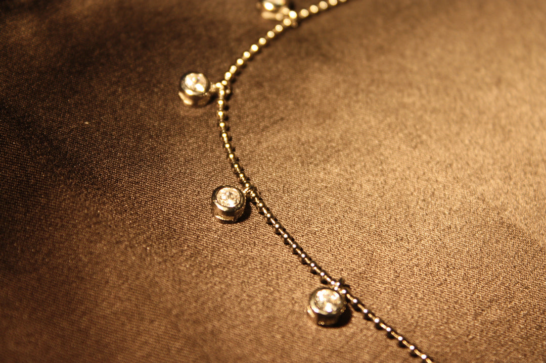 Celeste Sparkling Necklace - Elegant 925 Silverhalsband med Klara Stenar – 5,10g