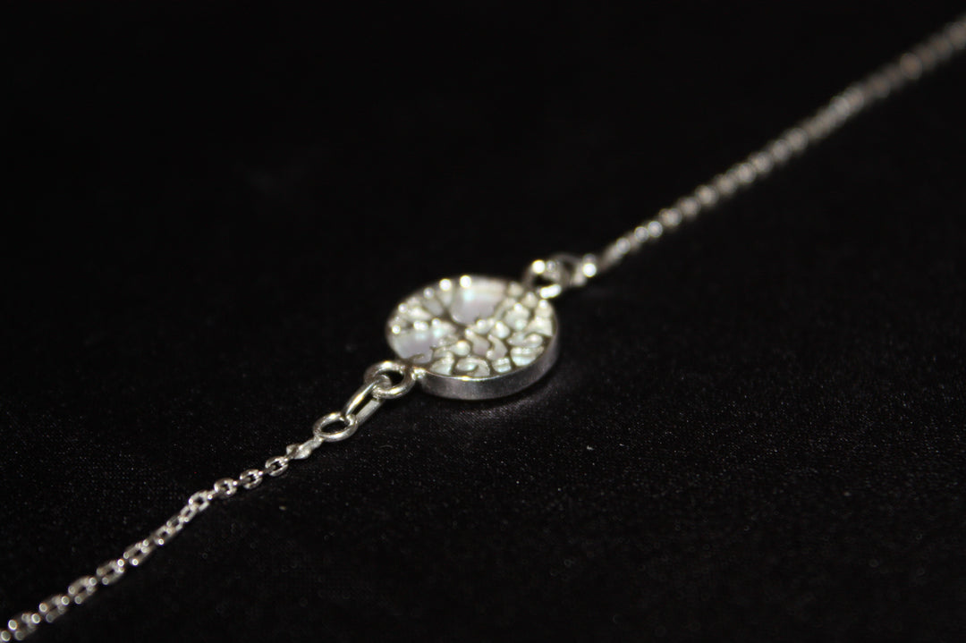 Luna Marea – Armband i 925 Silver med Pärlemor & Livets Träd