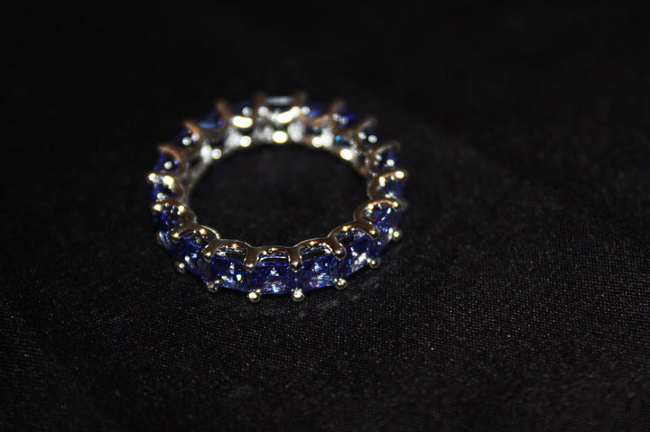 Celeste - Silverring med Safirblå Stenar - 5,84g