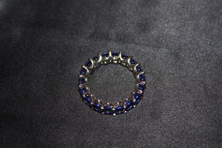 Celeste - Silverring med Safirblå Stenar - 5,84g