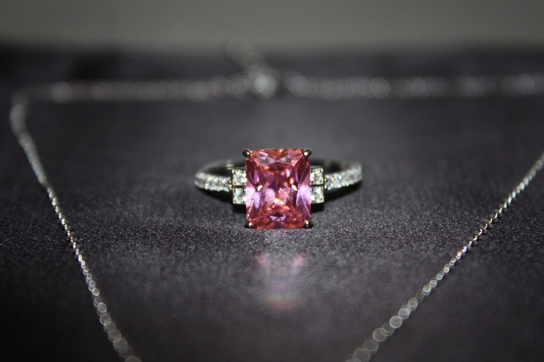 Roséljus™ Färgskiftande Ring & Halsband i 925 Silver – Magiskt Set