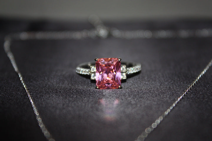 Roséljus™ Färgskiftande Ring & Halsband i 925 Silver – Magiskt Set