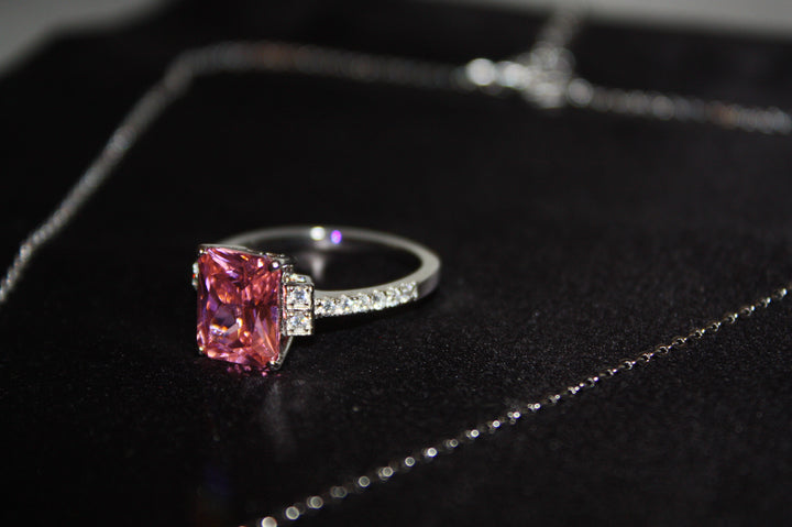 Roséljus™ Färgskiftande Ring & Halsband i 925 Silver – Magiskt Set