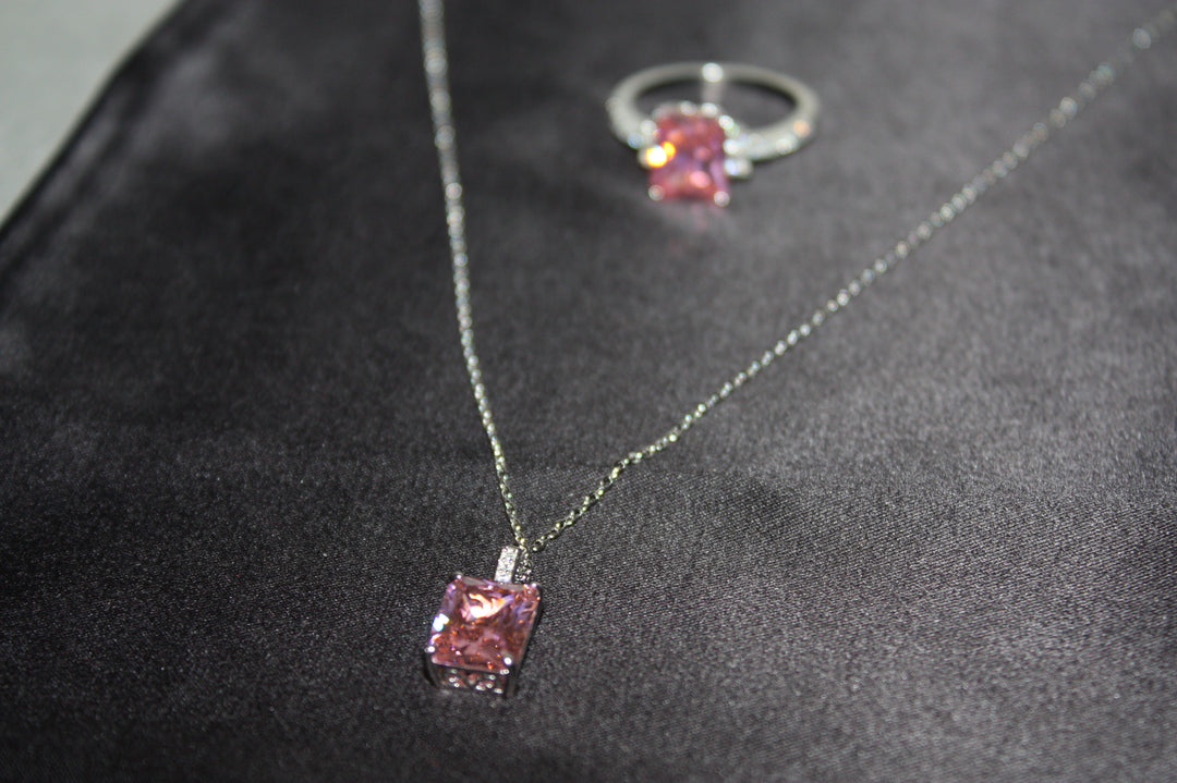 Roséljus™ Färgskiftande Ring & Halsband i 925 Silver – Magiskt Set