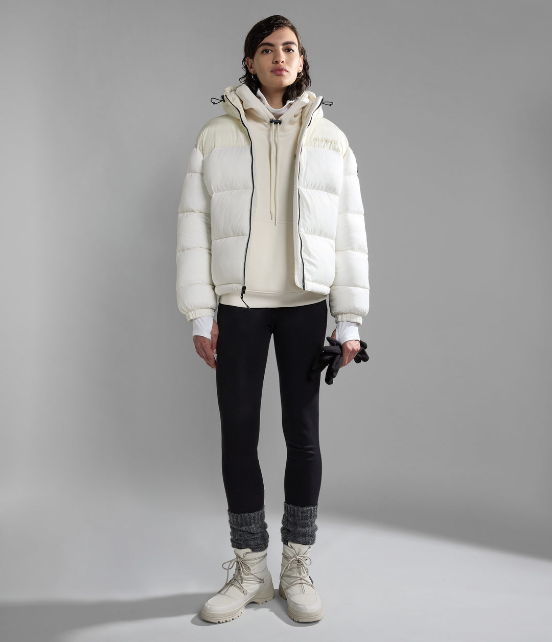Napapijri a-hornelen puffer jacket in off white