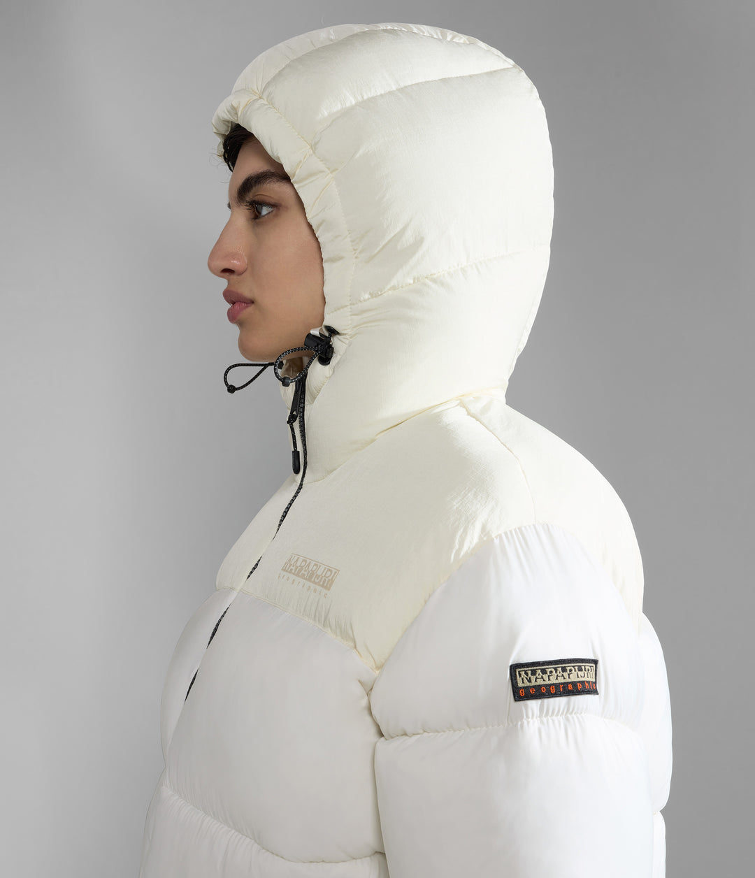 Napapijri a-hornelen puffer jacket in off white