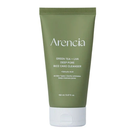Arencia Green Tea + LHA Deep Pore Rice Cake Cleanser – Djuprengörande &amp; Porrengörande Ansiktsrengöring